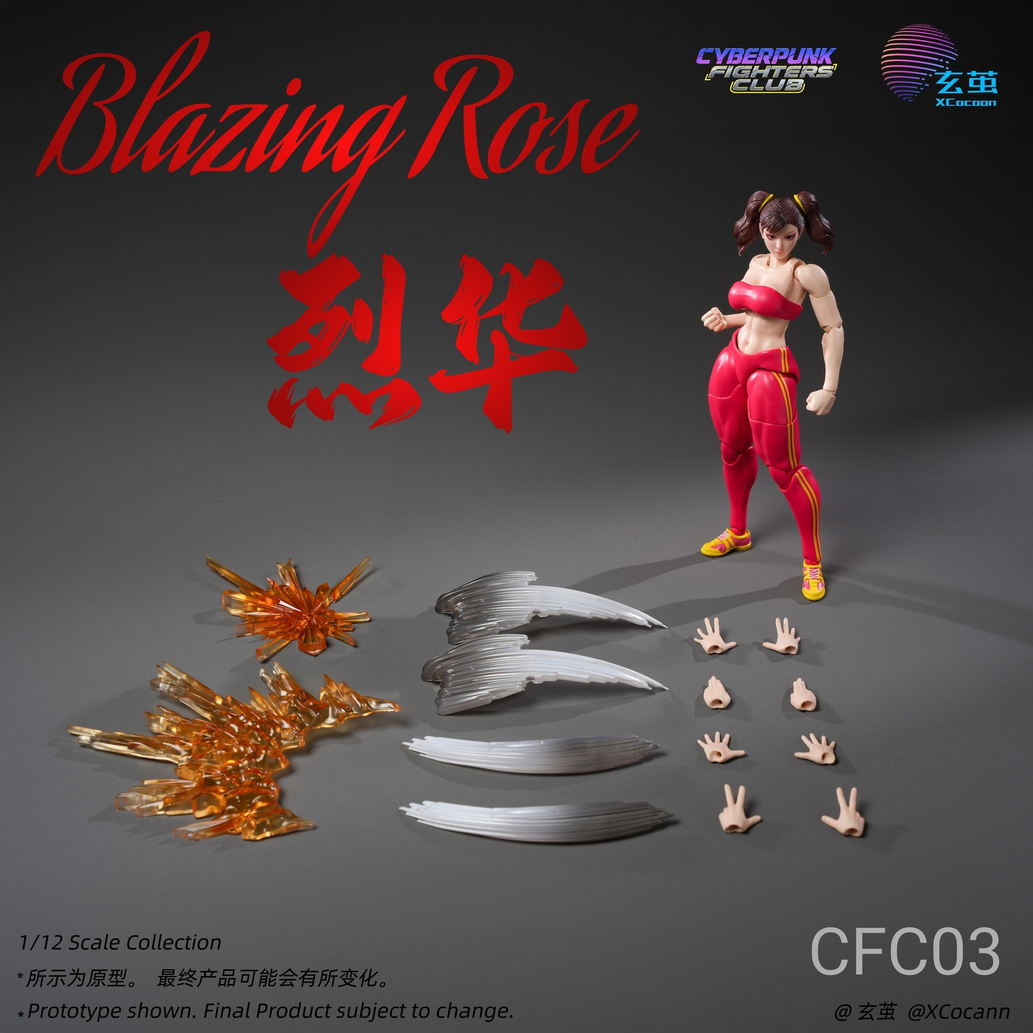 Cyberpunk Fighters Club Quinn Lee (Blazing Rose Red Ver.) 1/12 Scale Action Figure Gallery Image 8