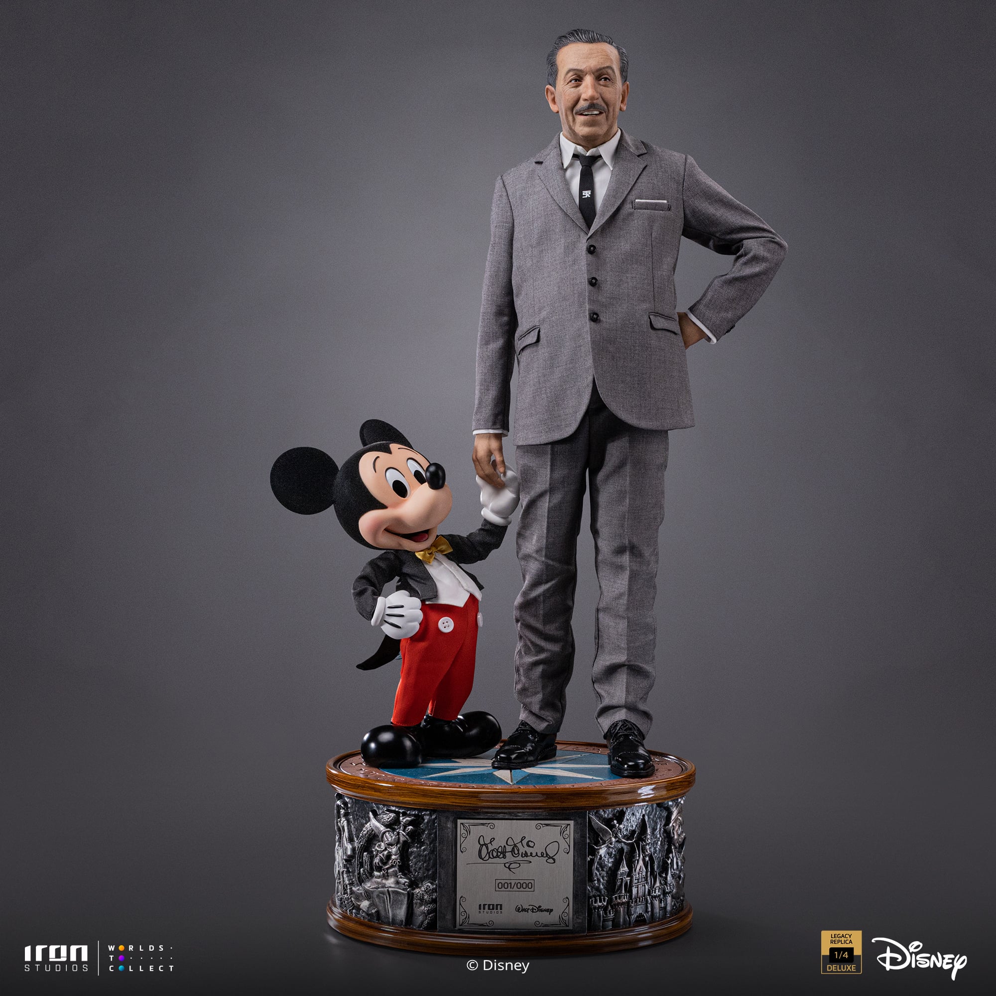 Disney Classics Walt Disney & Mickey Mouse Legacy Replica 1/4 Scale Statue Gallery Image 3