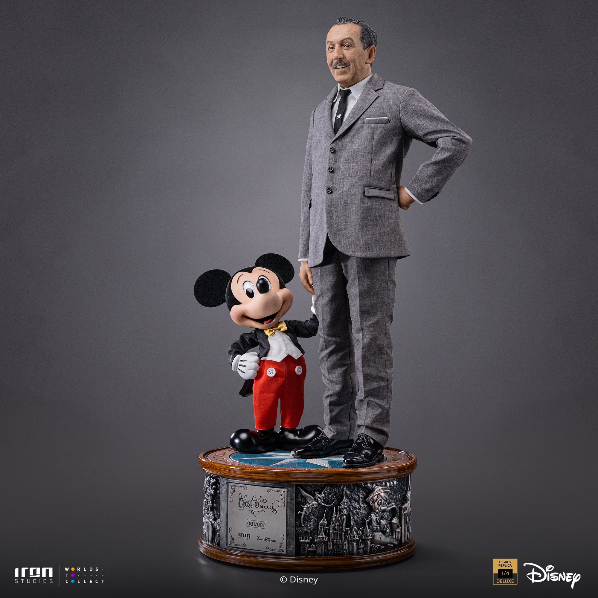 Disney Classics Walt Disney & Mickey Mouse Legacy Replica 1/4 Scale Statue Gallery Image 4