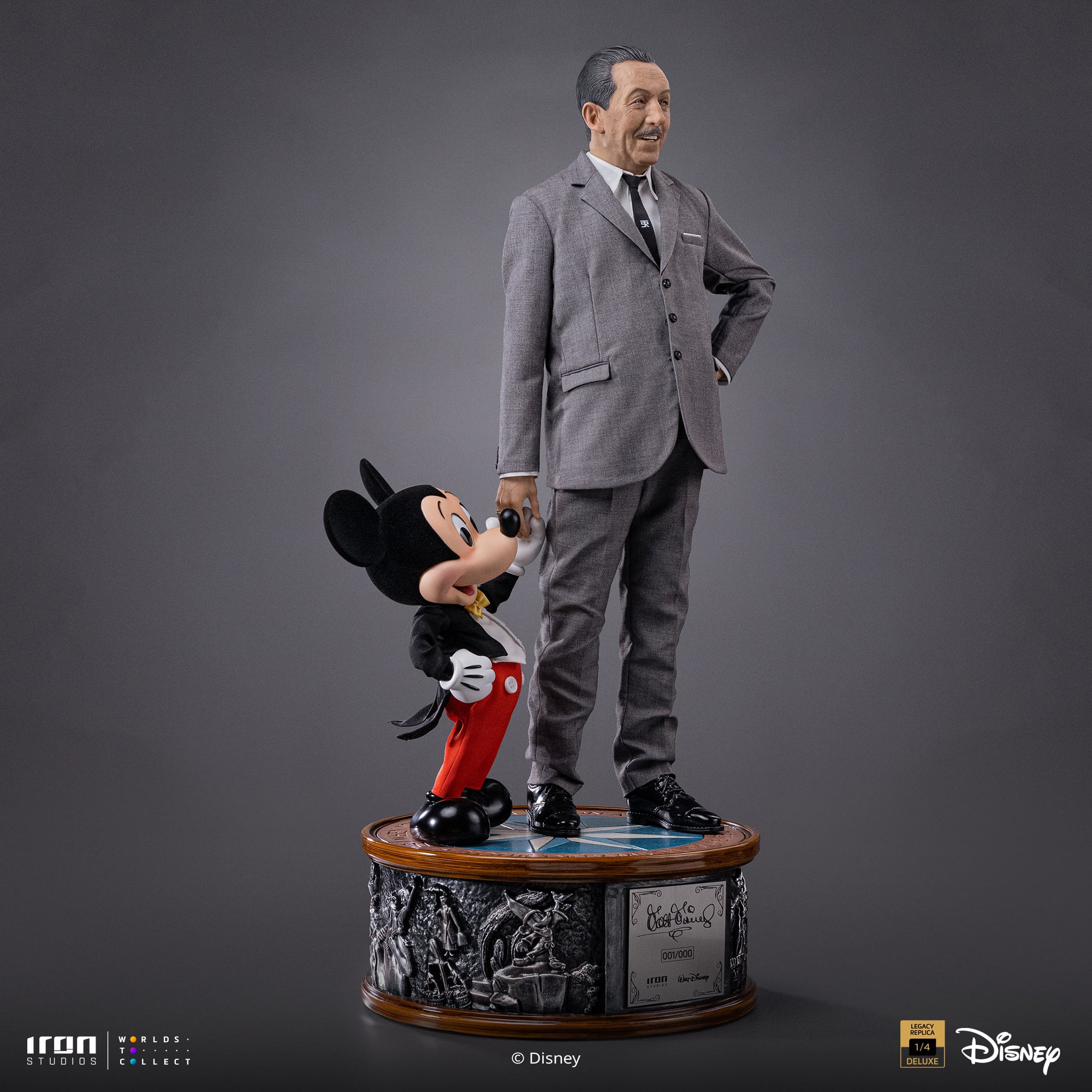 Disney Classics Walt Disney & Mickey Mouse Legacy Replica 1/4 Scale Statue Gallery Image 6