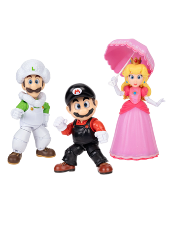 The Super Mario Galaxy Movie 5-Inch Scale Set of 3 Action Figures