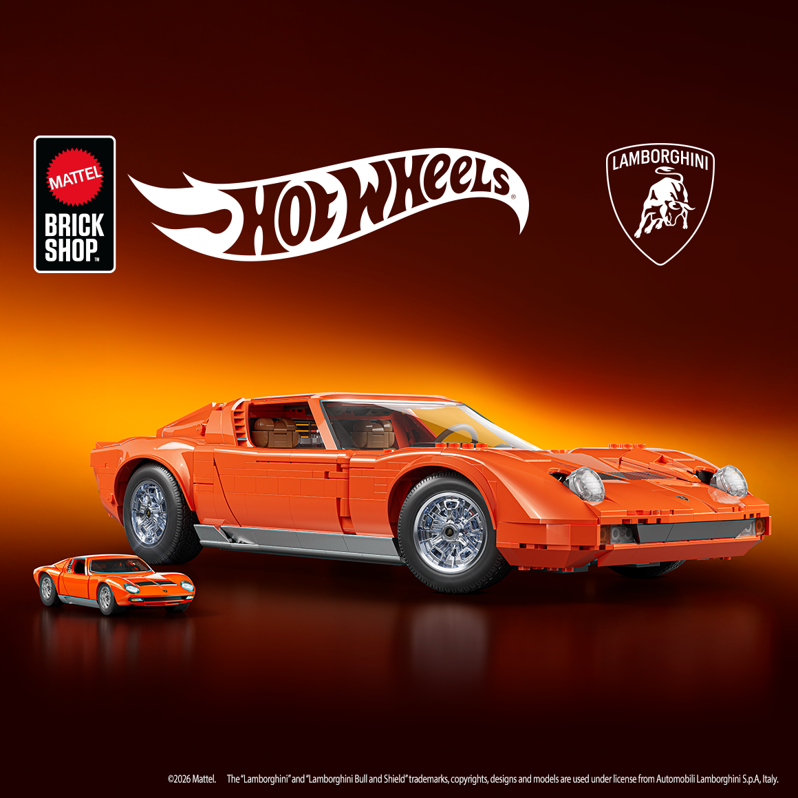 Hot Wheels Mattel Brick Shop Lamborghini Miura P400 SV Building Set