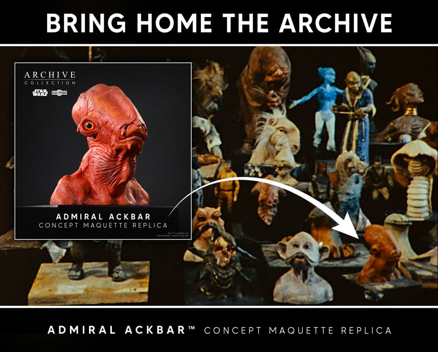 Star Wars: Return of the Jedi Archive Collection Admiral Ackbar (Signature Edition) Limited Edition Concept Maquette Replica Gallery Image 7