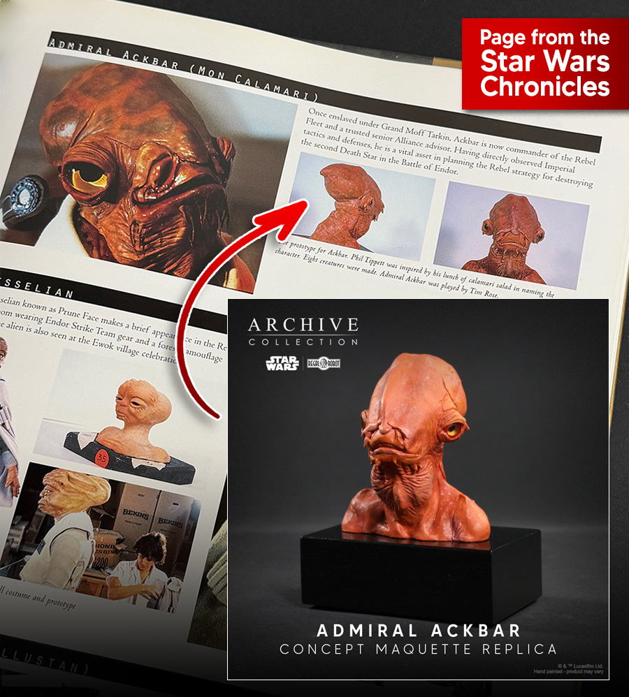 Star Wars: Return of the Jedi Archive Collection Admiral Ackbar (Signature Edition) Limited Edition Concept Maquette Replica Gallery Image 8