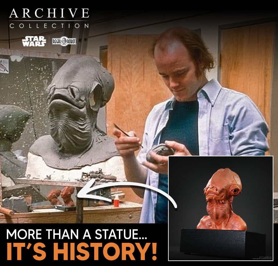 Star Wars: Return of the Jedi Archive Collection Admiral Ackbar (Signature Edition) Limited Edition Concept Maquette Replica Gallery Image 9