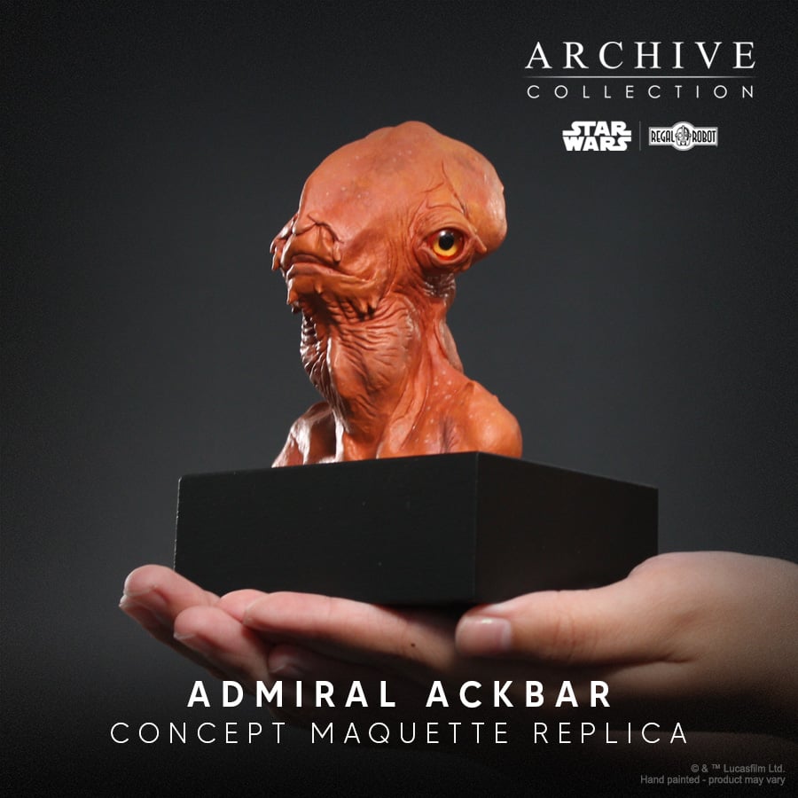 Star Wars: Return of the Jedi Archive Collection Admiral Ackbar (Legacy Edition) Limited Edition Concept Maquette Replica Gallery Image 6
