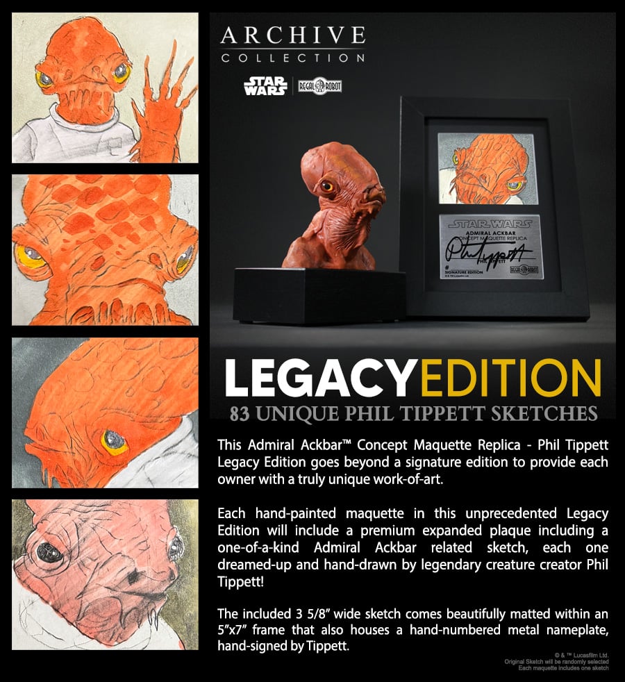 Star Wars: Return of the Jedi Archive Collection Admiral Ackbar (Legacy Edition) Limited Edition Concept Maquette Replica Gallery Image 4