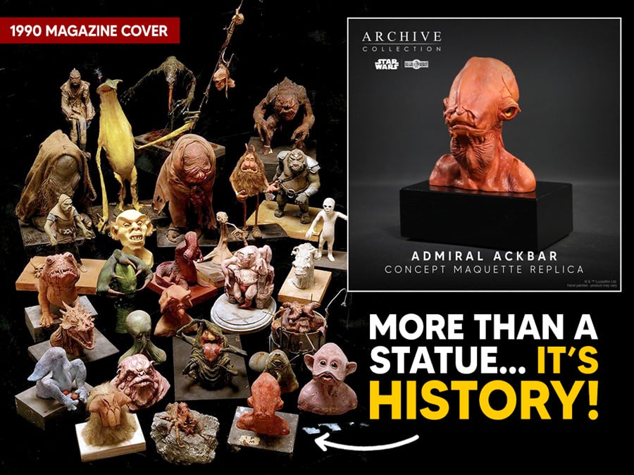 Star Wars: Return of the Jedi Archive Collection Admiral Ackbar (Legacy Edition) Limited Edition Concept Maquette Replica Gallery Image 11
