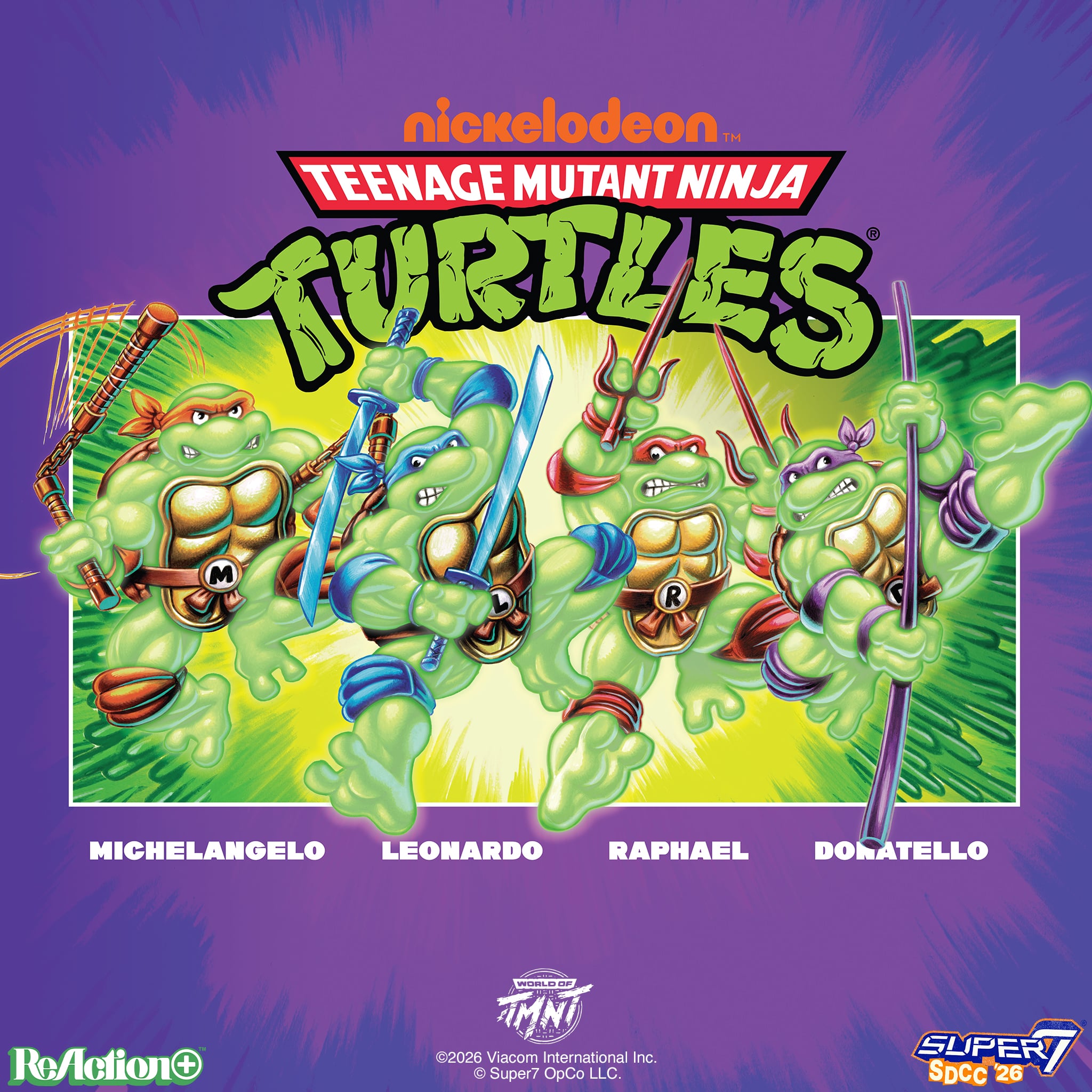 Teenage Mutant Ninja Turtles ReAction+ Mutagen Ooze Turtles SDCC 2026 Exclusive Action Figure Set Gallery Image 5