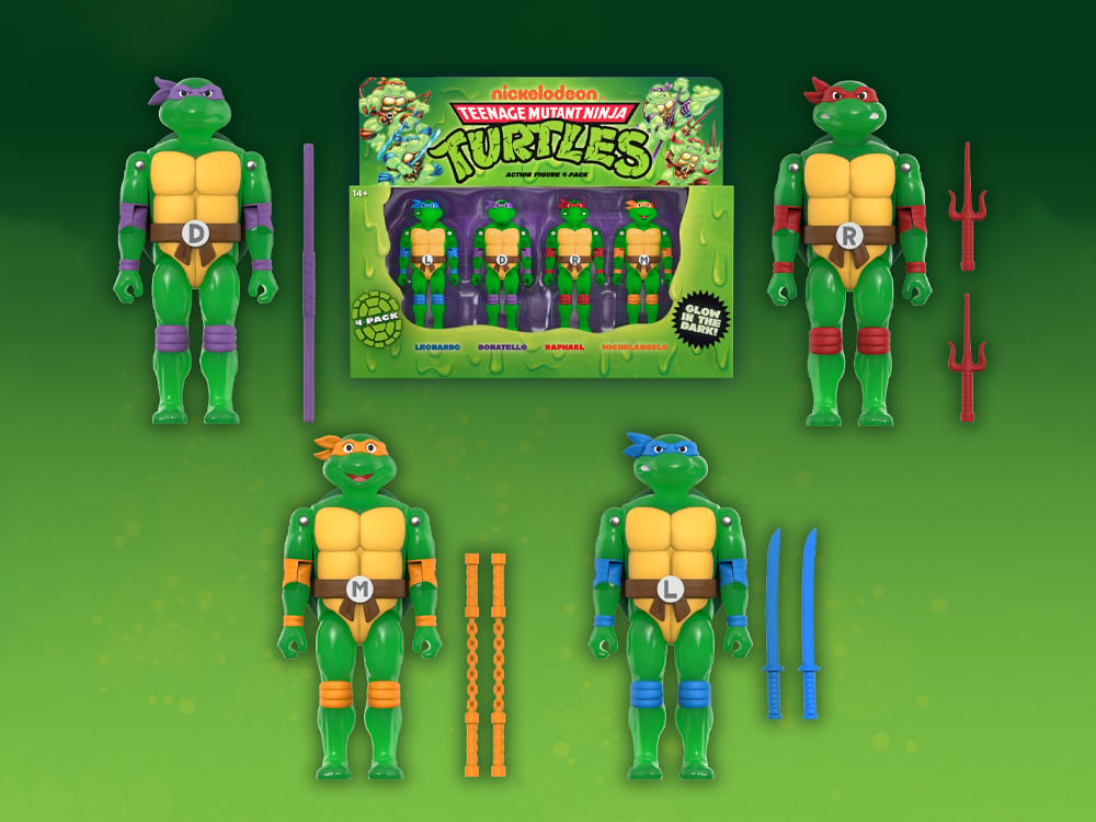 Teenage Mutant Ninja Turtles ReAction+ Mutagen Ooze Turtles SDCC 2026 Exclusive Action Figure Set Gallery Image 1