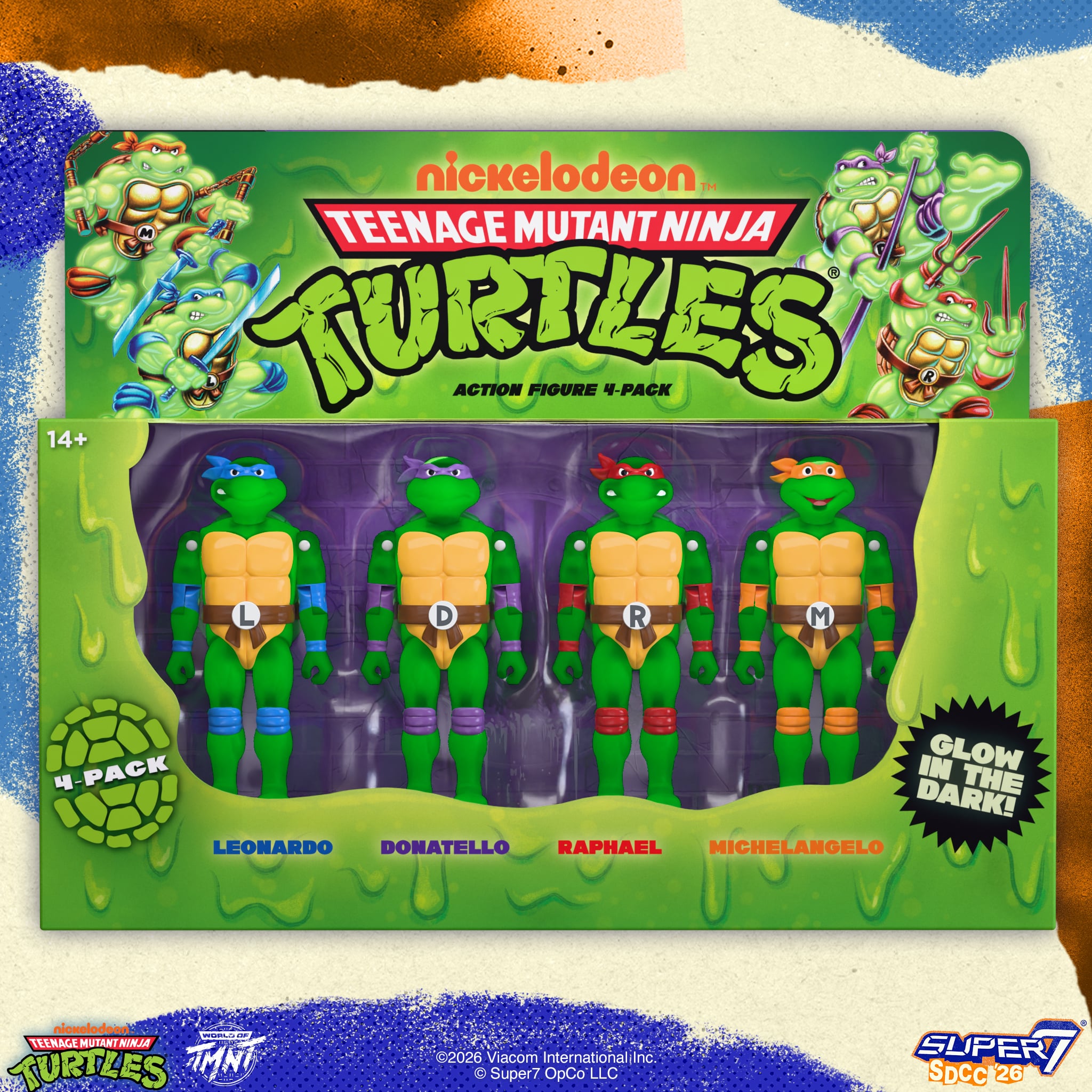Teenage Mutant Ninja Turtles ReAction+ Mutagen Ooze Turtles SDCC 2026 Exclusive Action Figure Set Gallery Image 4