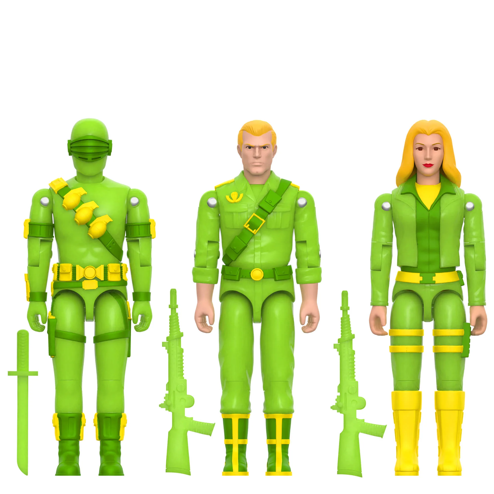 G.I. Joe ReAction+ Duke, Snake Eyes, and Cover Girl (Glow Patrol - Green) SDCC 2026 Exclusive 3-Pack Action Figure Set Gallery Image 21