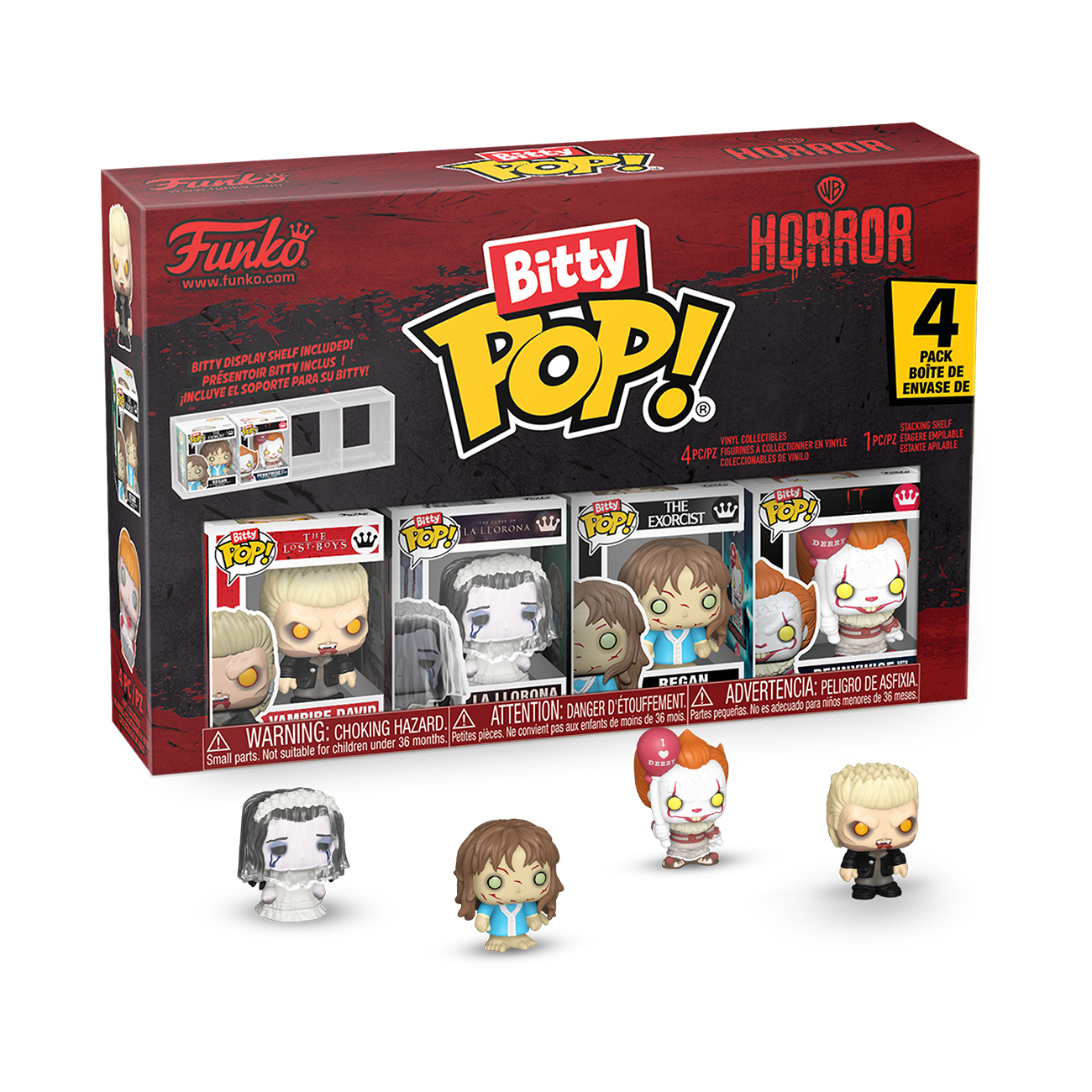Warner Bros. Horror Bitty Pop! Vampire David, La Llorona, Regan and Pennywise with Balloon Four-Pack Gallery Image 10