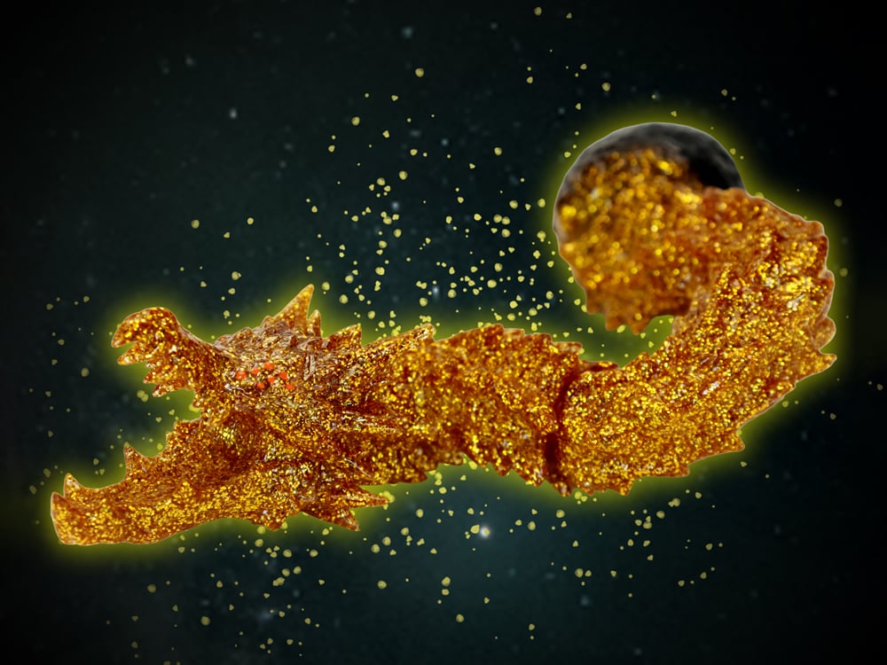 Godzilla: The Planet Eater (2018) Middle Size Series Godzilla EX 21st Edition Ghidorah (Golden Particle Ver.) Figure Gallery Image 1