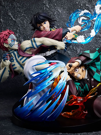 Image of Demon Slayer: Kimetsu no Yaiba Tanjiro Kamado, Giyu Tomioka & Akaza Figure