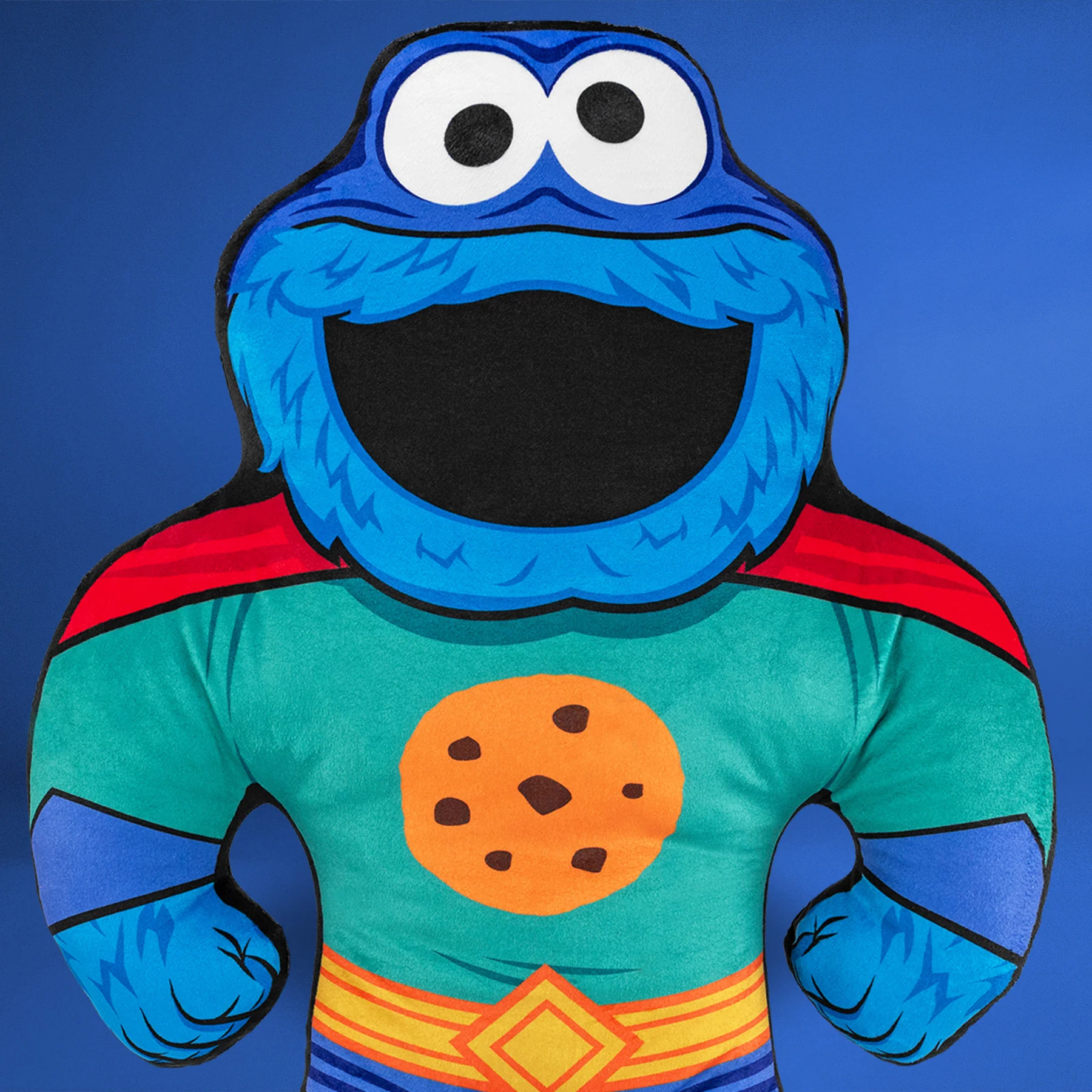 Sesame Street Bleacher Buddy Cookie Monster Superhero 22" Plush Gallery Image 3