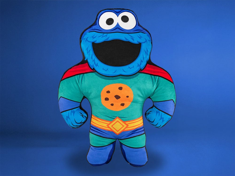 Sesame Street Bleacher Buddy Cookie Monster Superhero 22" Plush Gallery Image 1