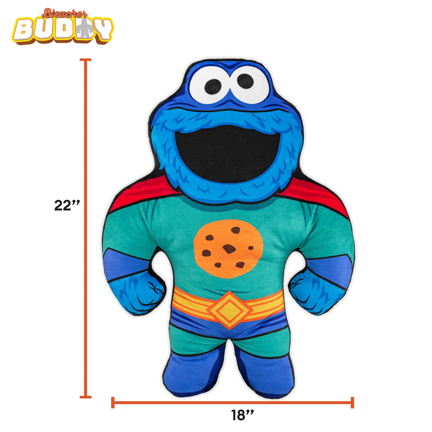 Sesame Street Bleacher Buddy Cookie Monster Superhero 22" Plush Gallery Image 8