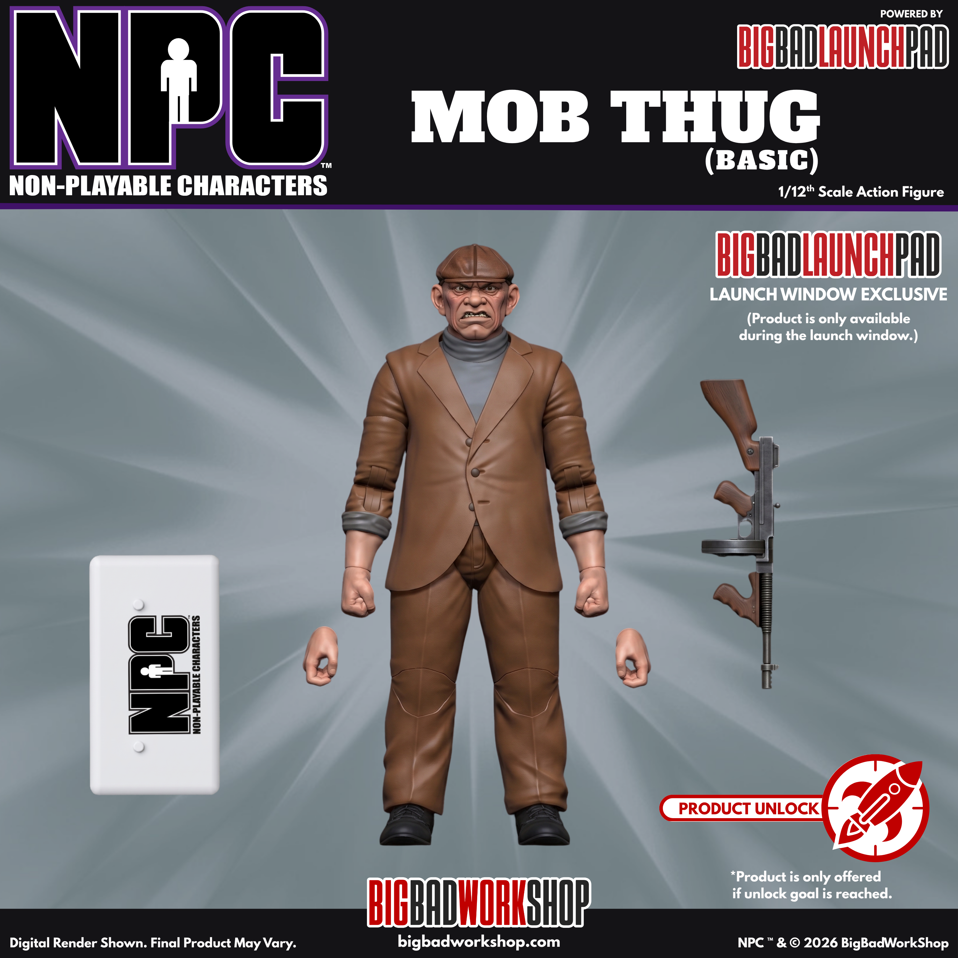 NPC (Non-Playable Characters) Mob Thug (Basic) 1/12 Scale Action Figure Gallery Image 4