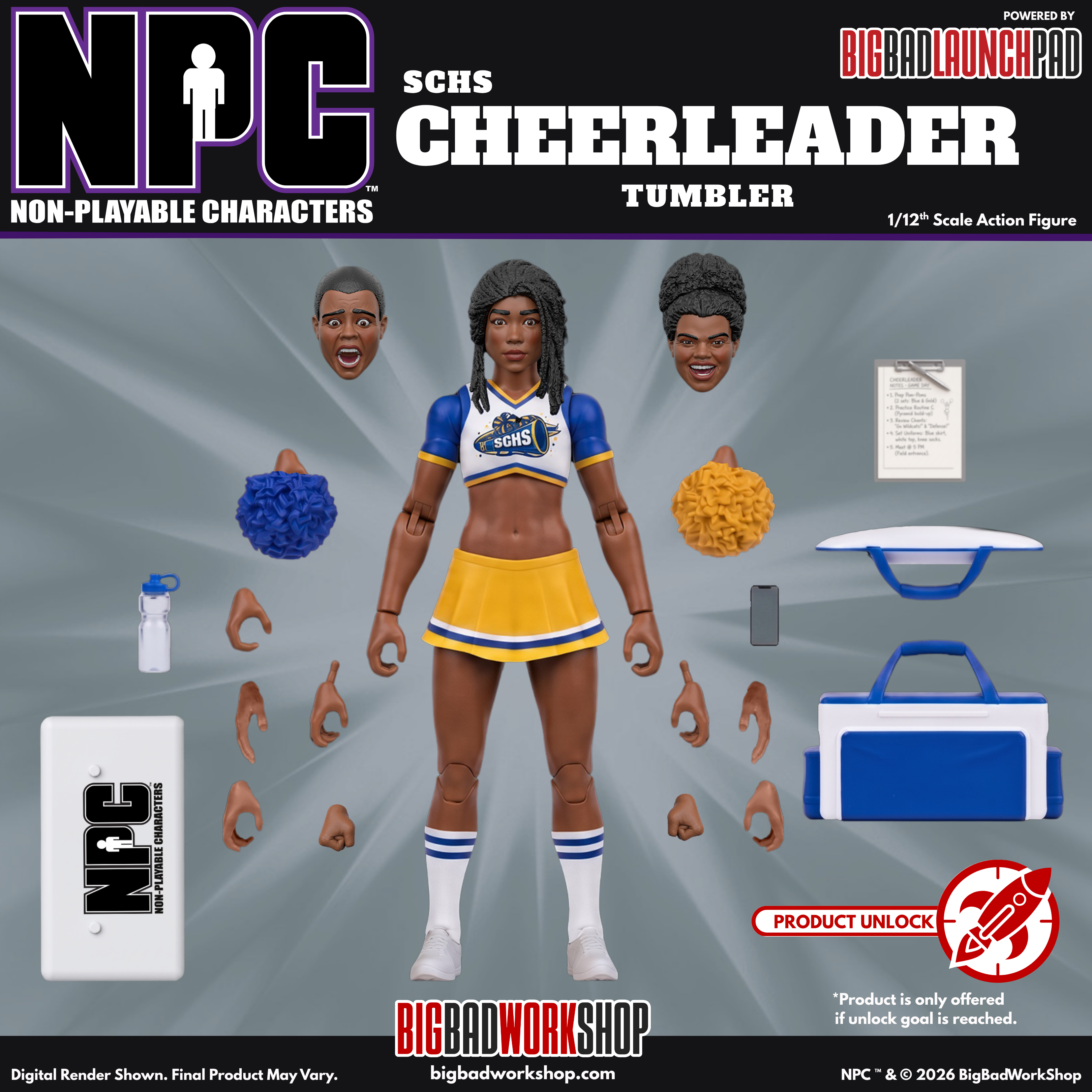NPC (Non-Playable Characters) SCHS Cheerleader Tumbler 1/12 Scale Action Figure Gallery Image 4