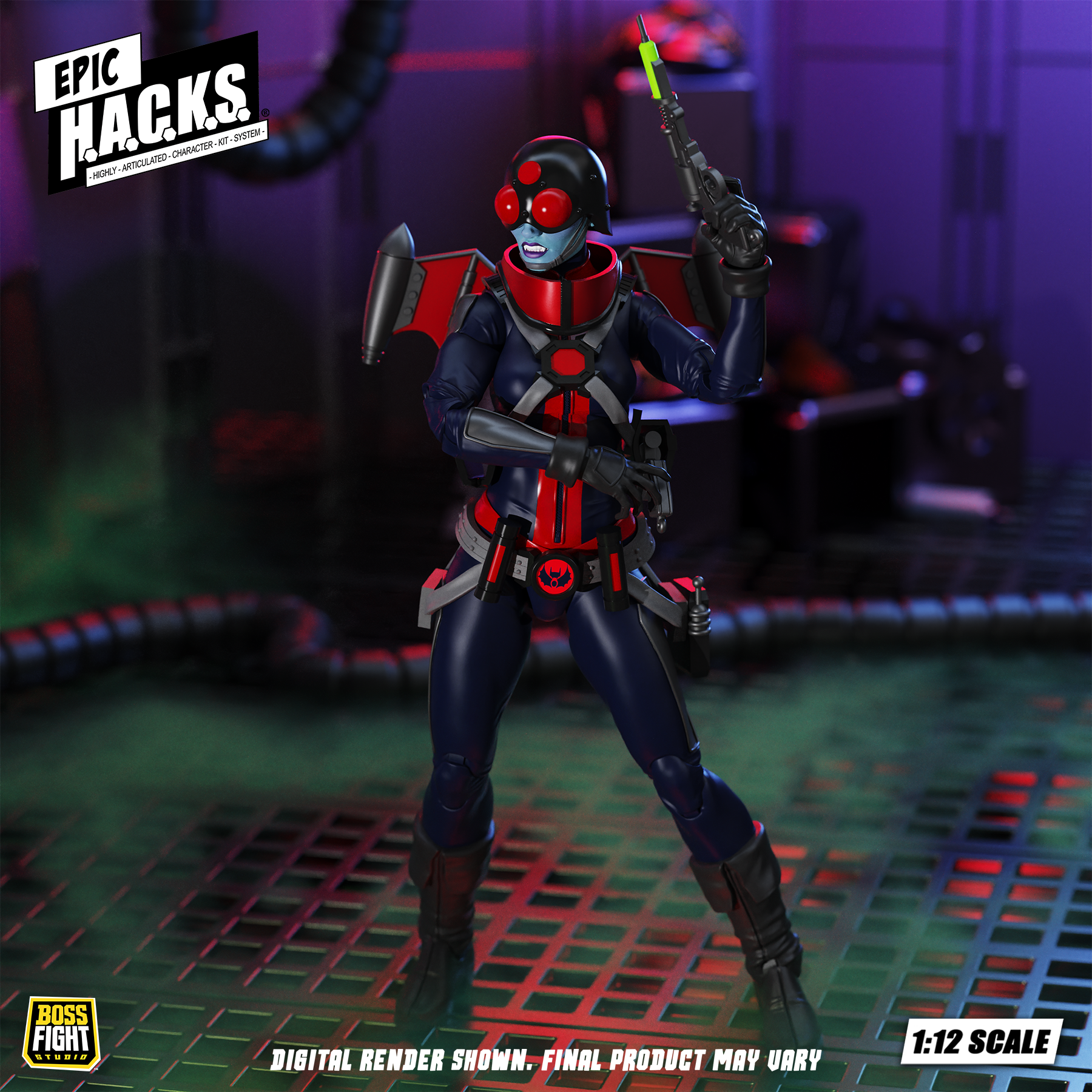 Epic H.A.C.K.S. Mercy Zaleska: Vampiron Secret Service 1/12 Scale Action Figure Gallery Image 5