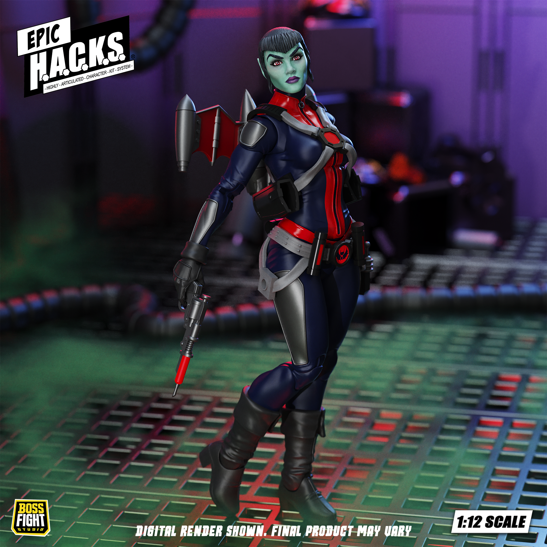 Epic H.A.C.K.S. Mercy Zaleska: Vampiron Secret Service 1/12 Scale Action Figure Gallery Image 3