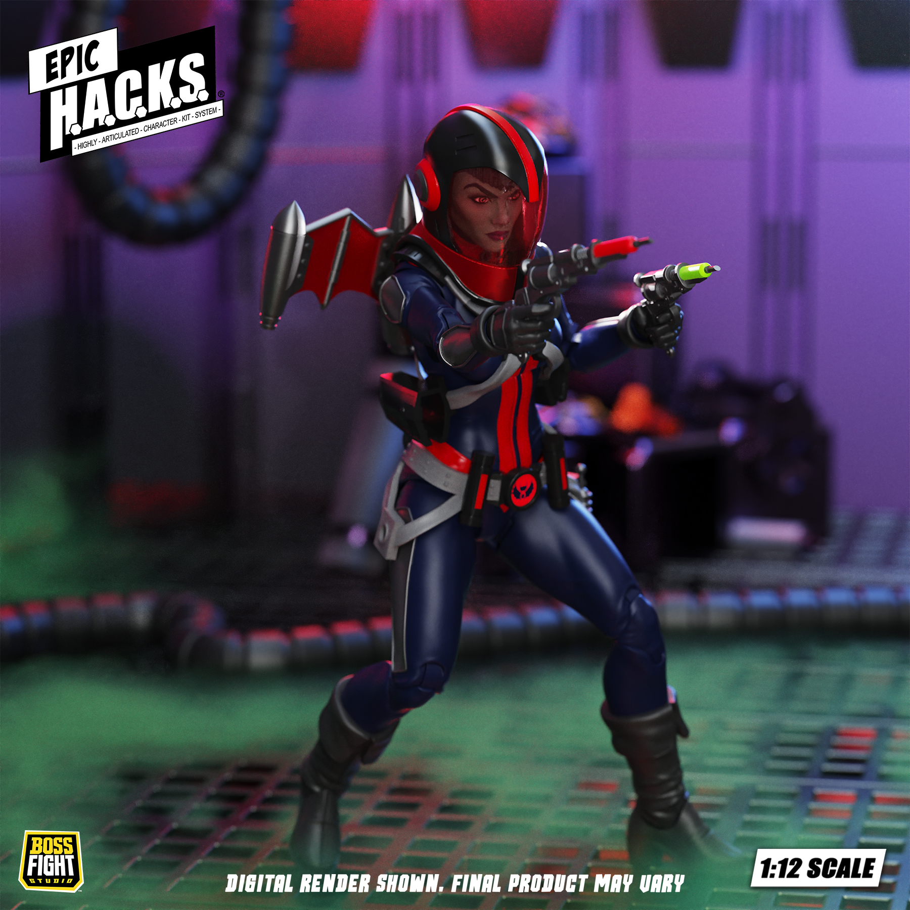 Epic H.A.C.K.S. Mercy Zaleska: Vampiron Secret Service 1/12 Scale Action Figure Gallery Image 4