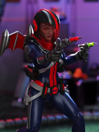 Epic H.A.C.K.S. Mercy Zaleska: Vampiron Secret Service 1/12 Scale Action Figure Gallery Image 2
