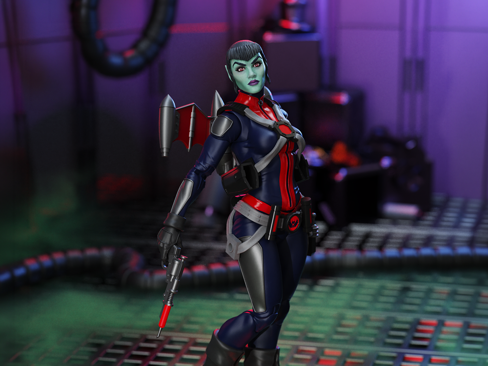 Epic H.A.C.K.S. Mercy Zaleska: Vampiron Secret Service 1/12 Scale Action Figure Gallery Image 1