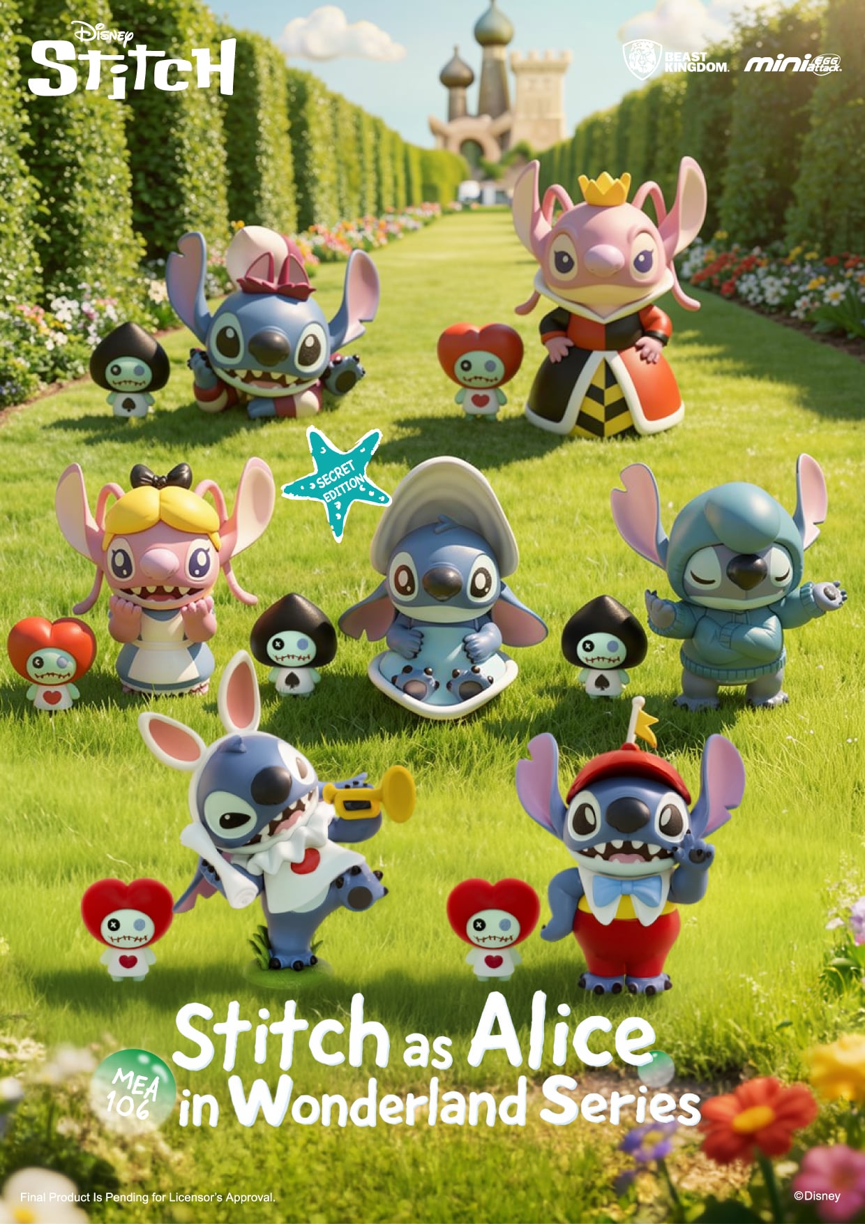 Lilo & Stitch Mini Egg Attack MEA-106 Stitch as Alice in Wonderland Series Box of 6 Random Figures Gallery Image 11