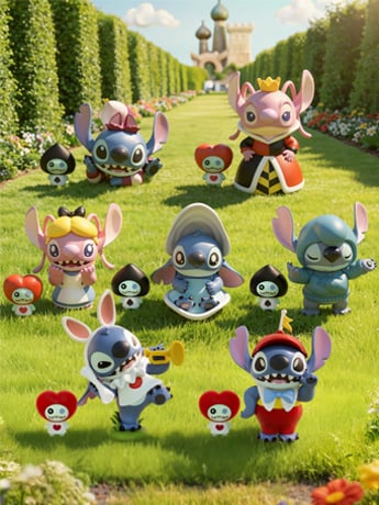 Lilo & Stitch Mini Egg Attack MEA-106 Stitch as Alice in Wonderland Series Box of 6 Random Figures Gallery Image 2