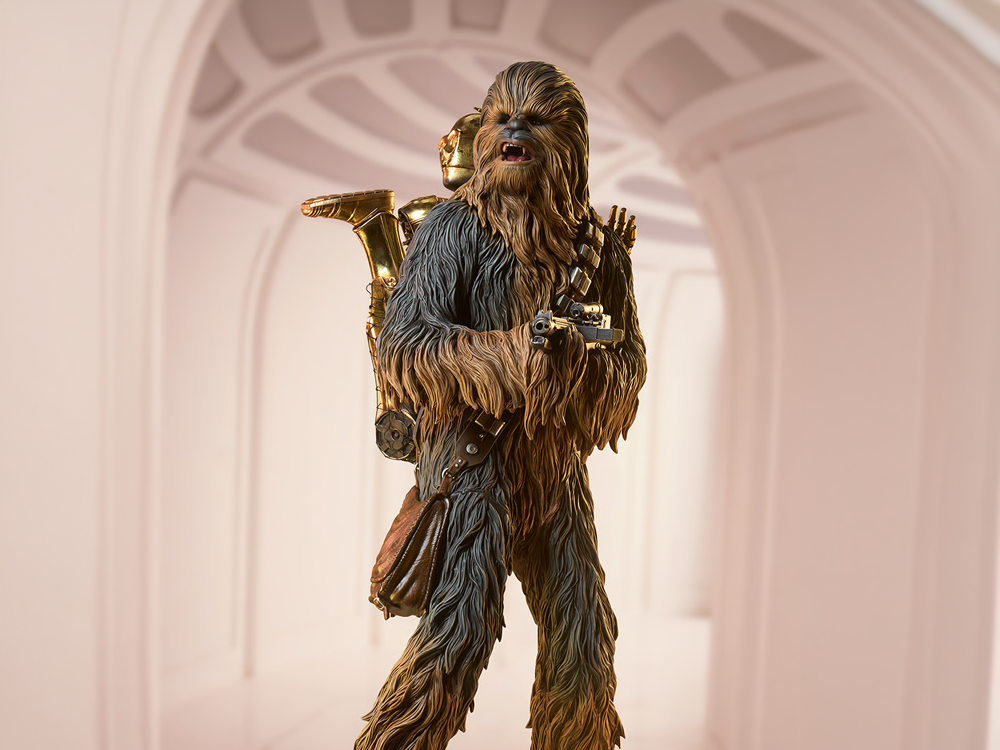 Star Wars Premium Format Chewbacca and C-3PO Statue Gallery Image 1