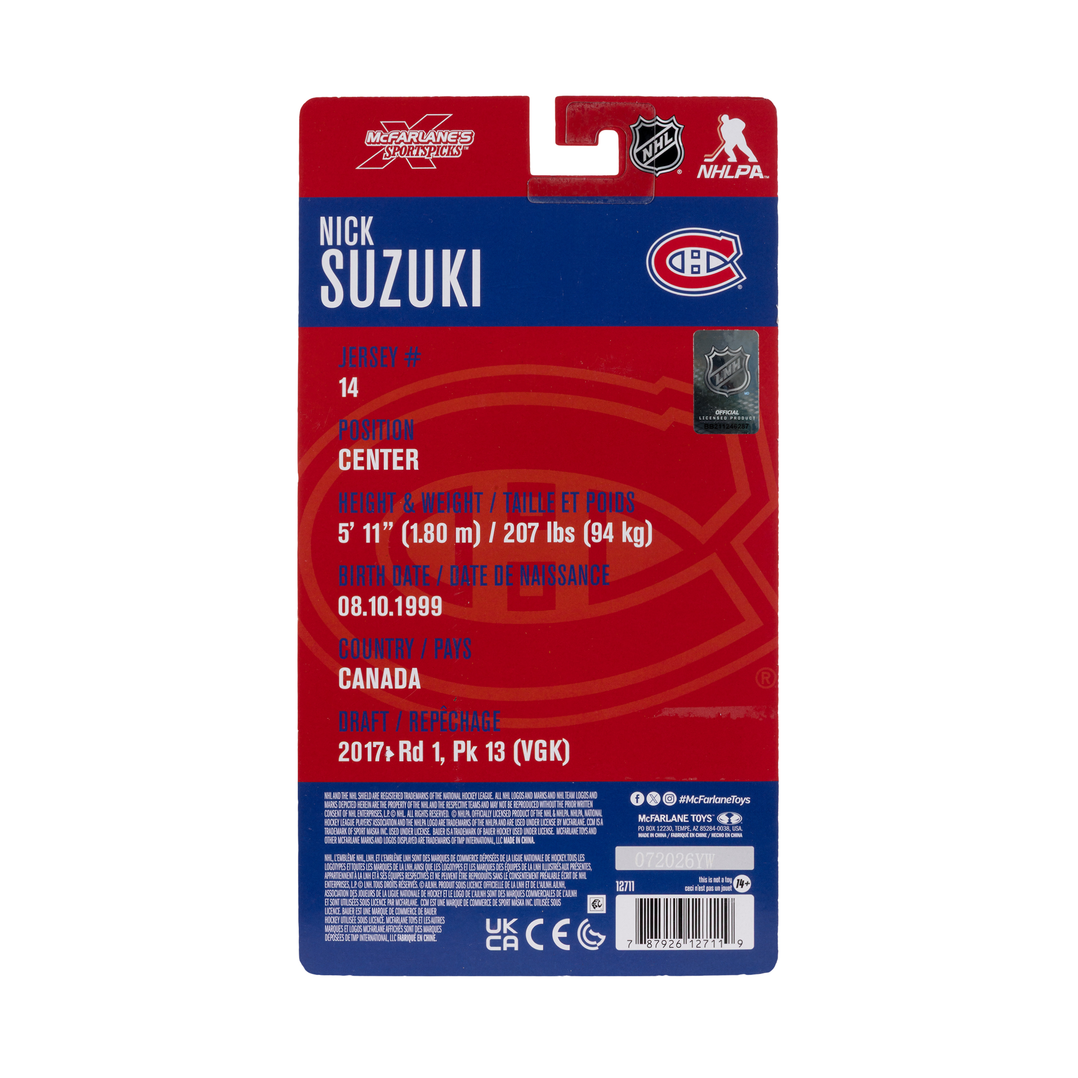 NHL SportsPicks Nick Suzuki (Montreal Canadiens) Action Figure