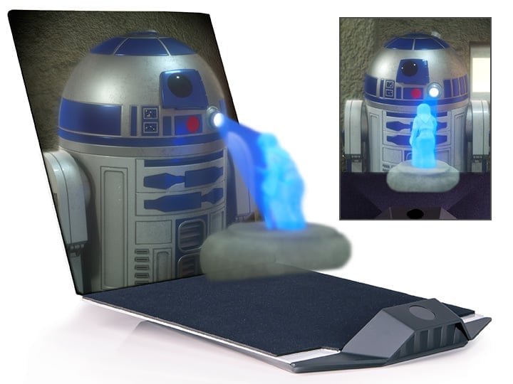 Star Wars 3D Hologram - R2-D2 With Princess Leia & Display Unit