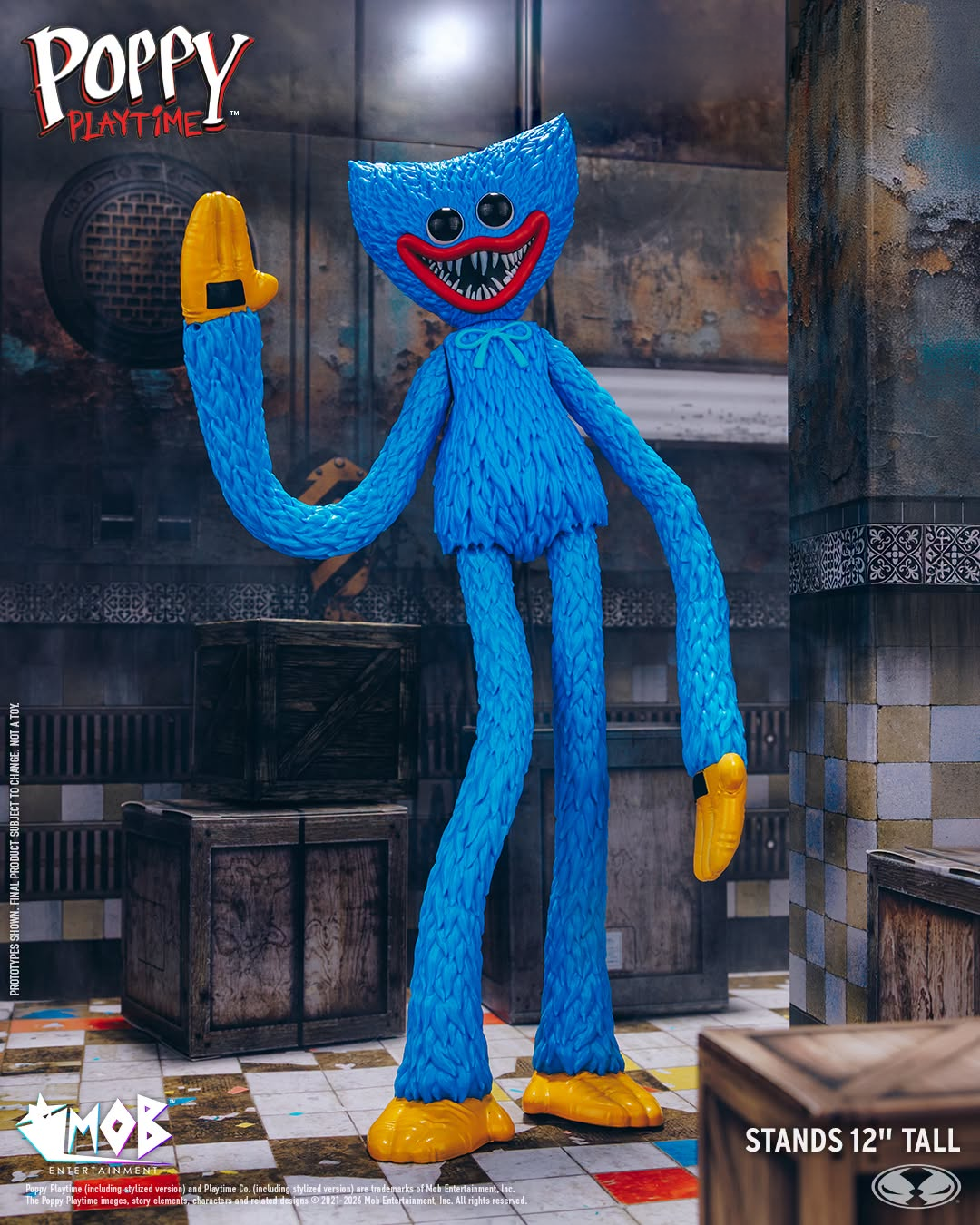 Poppy Playtime Huggy Wuggy (Smile) 12-Inch Bendy Posable Figure