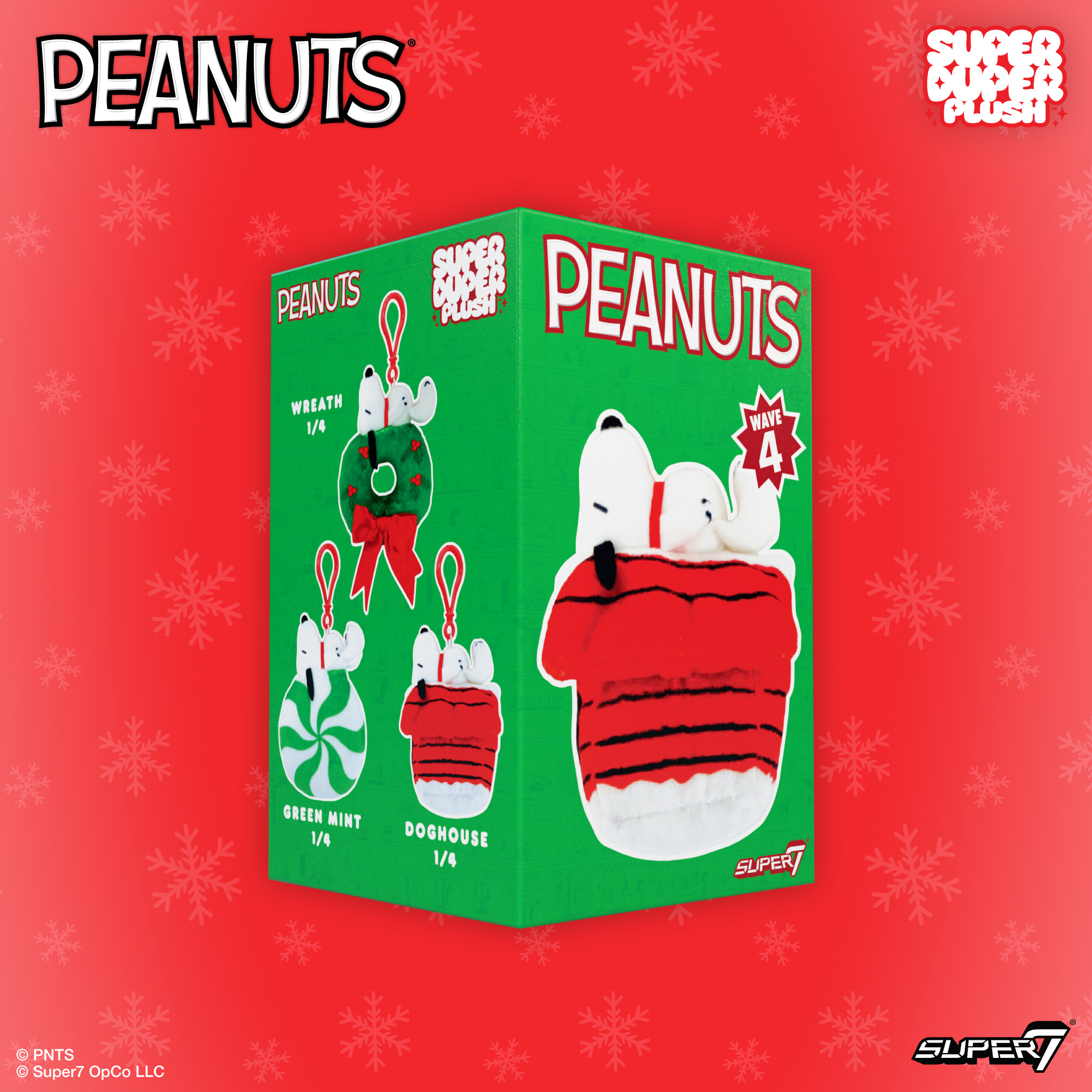 Peanuts Super Duper Plush Peanuts Holiday Random Plush Keychain