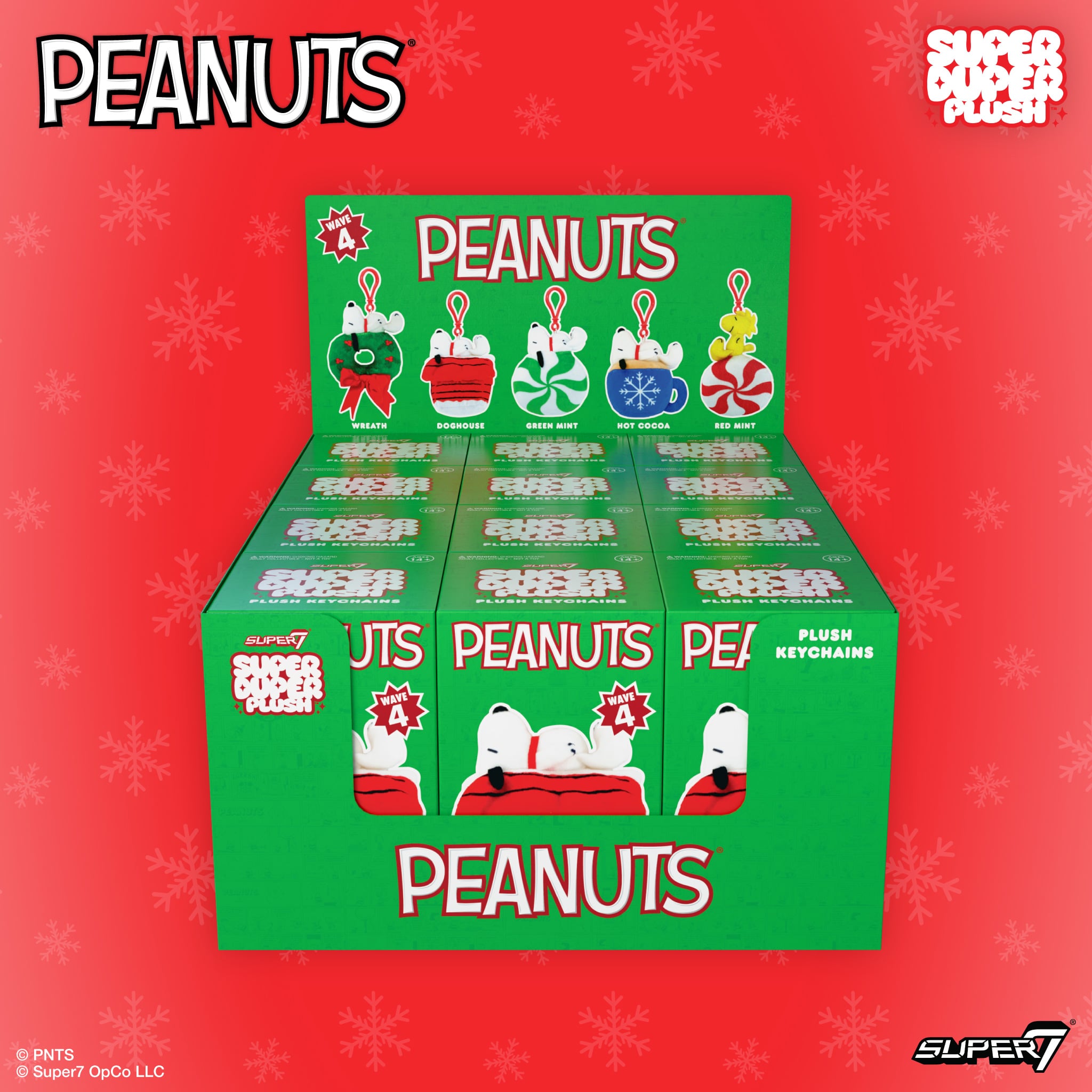 Peanuts Super Duper Plush Peanuts Holiday Random Plush Keychain