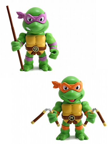 Teenage Mutant Ninja Turtles Metals Die Cast 4" Donatello & Michelangelo Figure Two Pack Gallery Image 2
