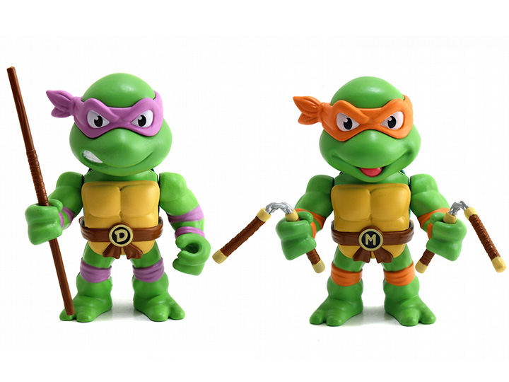 Teenage Mutant Ninja Turtles Metals Die Cast 4" Donatello & Michelangelo Figure Two Pack Gallery Image 1