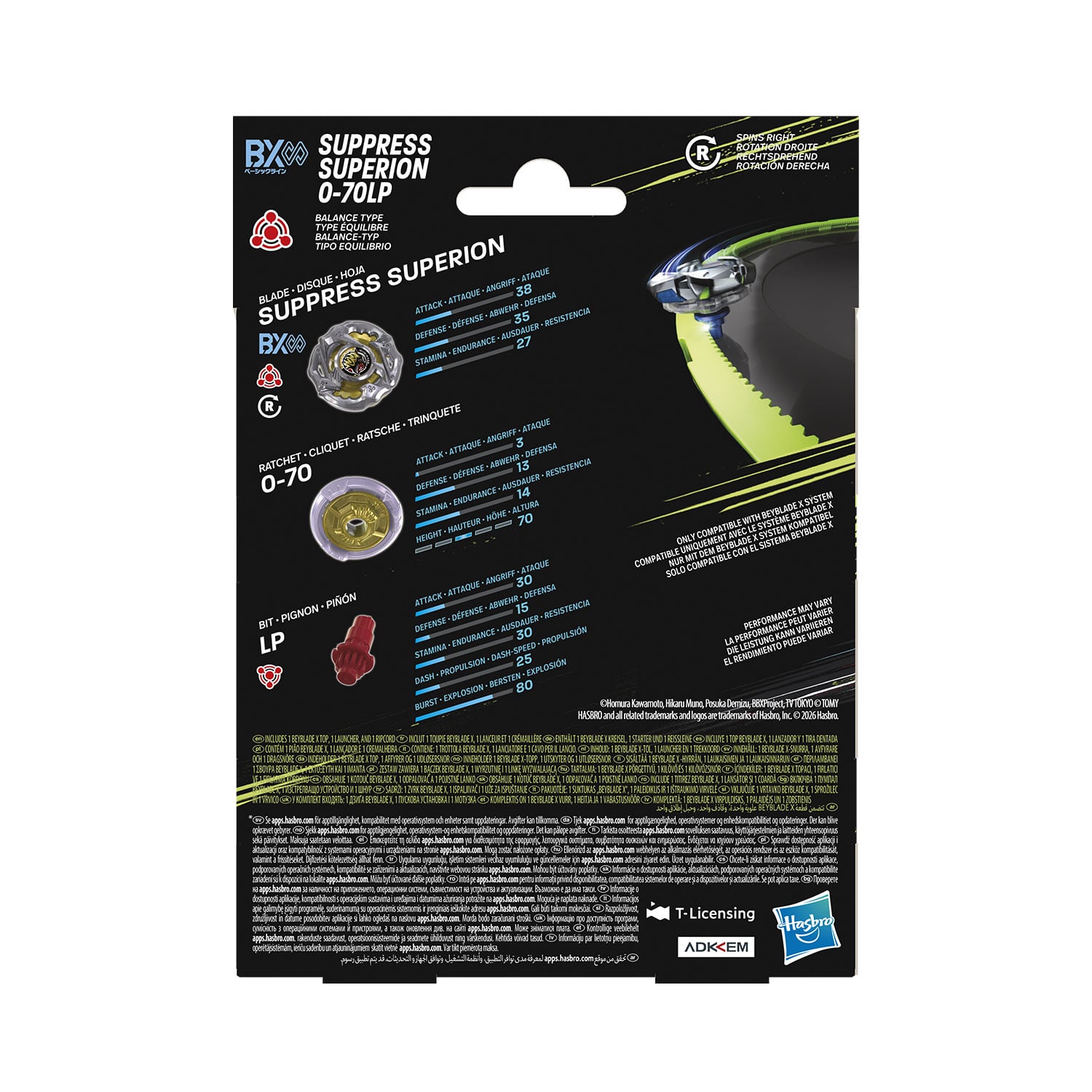 Beyblade X Suppress Superion 0-70LP BX Infinity Starter Pack