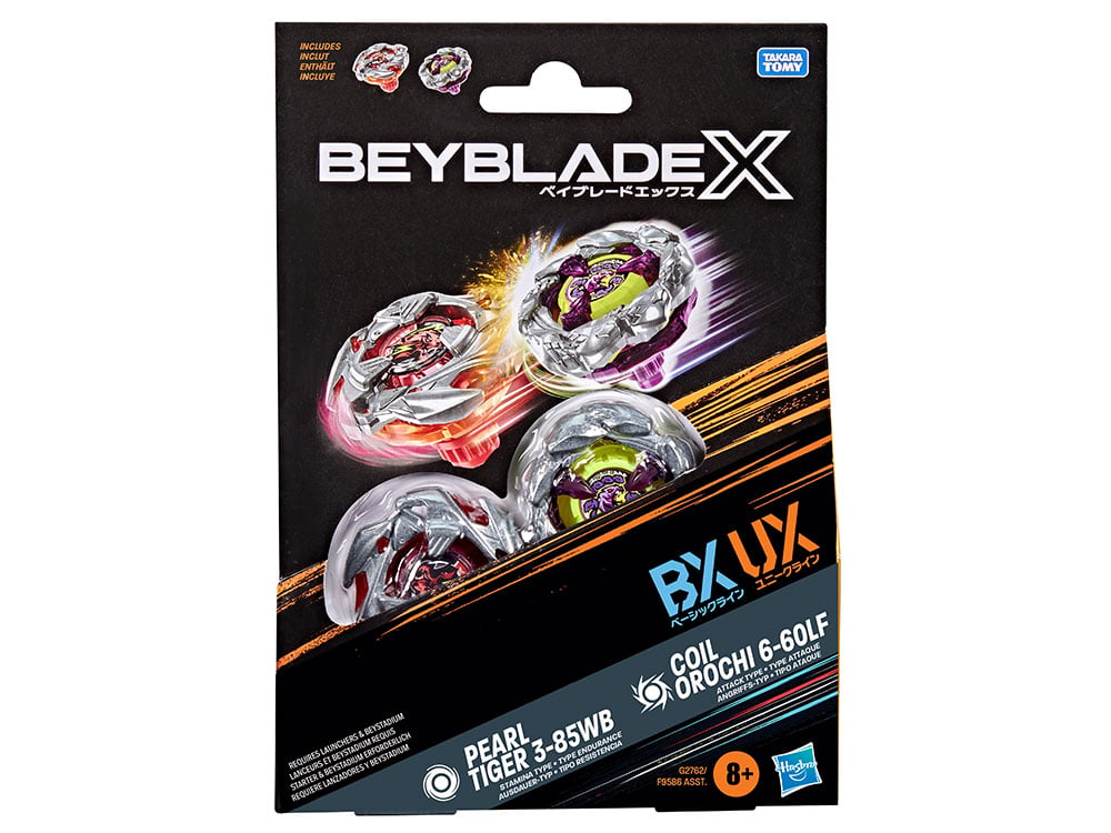 Beyblade X Coil Orochi 6-60LF UX & Pearl Tiger 3-85WB Dual Pack Set