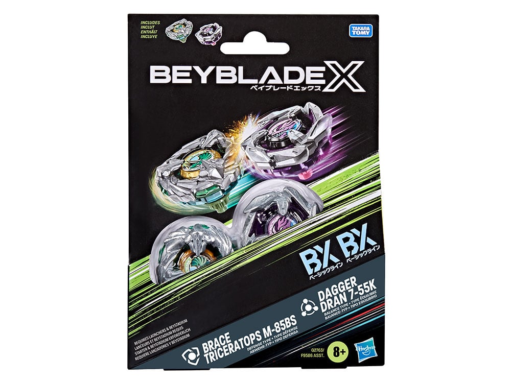 Beyblade X Brace Triceratops M-85BS BX & Dagger Dran 7-55K Dual