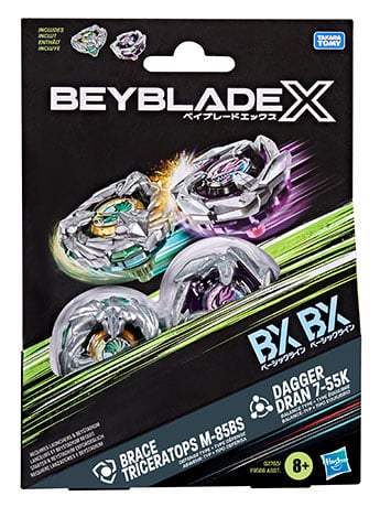 Beyblade X Brace Triceratops M-85BS BX & Dagger Dran 7-55K Dual