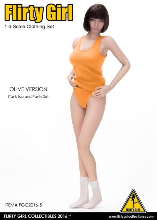 1/6 Scale Combat Short Fashion Clothing Set - Olive Gallery Image 5