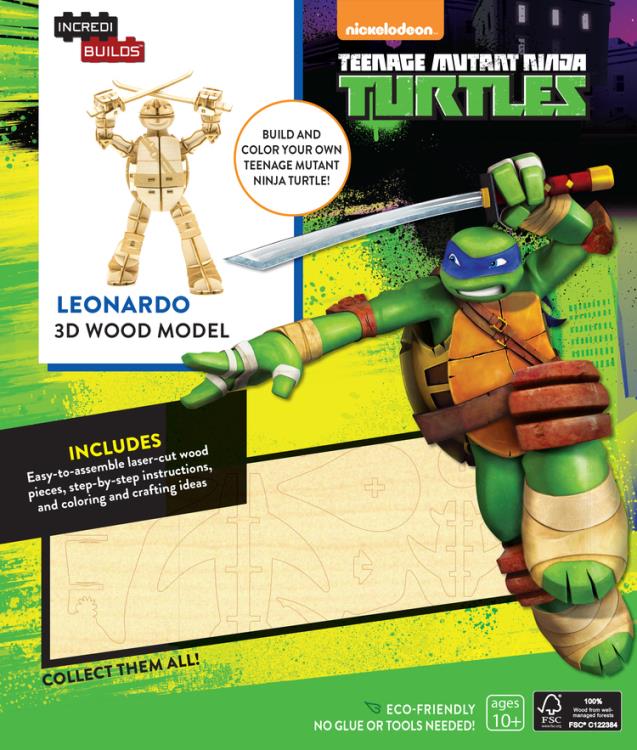 Teenage Mutant Ninja Turtles Leonardo 3D Wood Model Kit Gallery Image 3