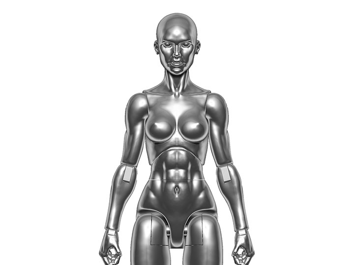 Vitruvian H.A.C.K.S. Female Figure Blank (Chrome) Gallery Image 1