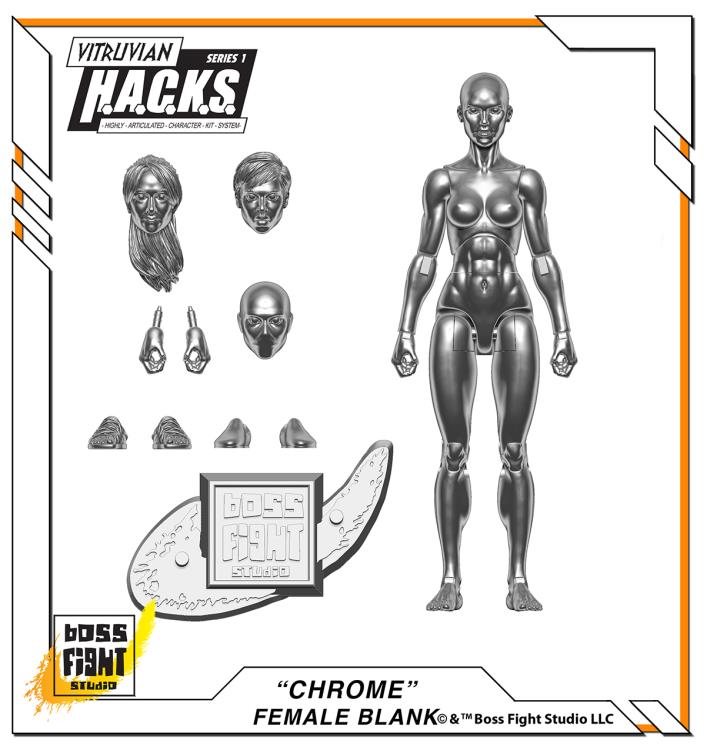 Vitruvian H.A.C.K.S. Female Figure Blank (Chrome) Gallery Image 3