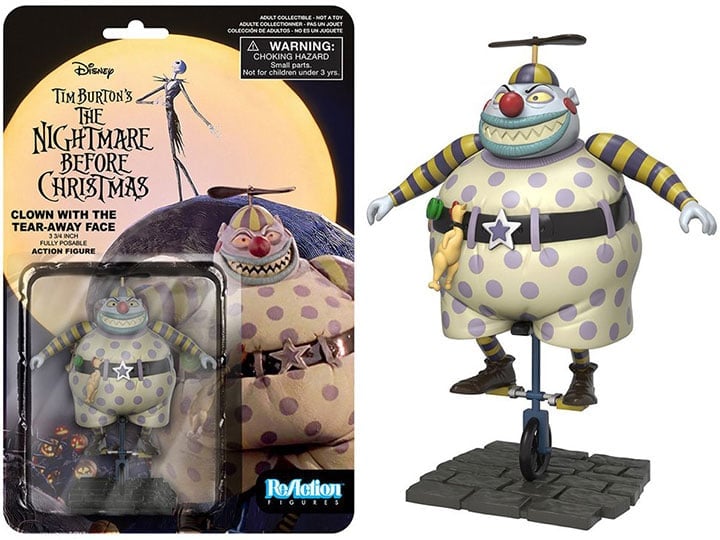 The Nightmare Before Christmas 3.75" ReAction Retro Action Figure - Clown with Tear-Away Face Gallery Image 1