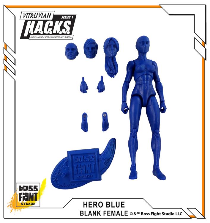 Vitruvian H.A.C.K.S. Female Figure Blank (Hero Blue) Gallery Image 2