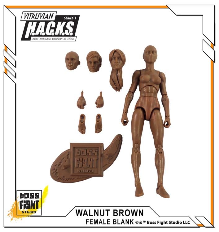 Vitruvian H.A.C.K.S. Female Figure Blank (Walnut Brown) Gallery Image 2